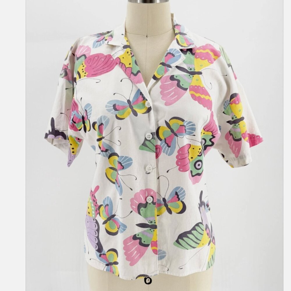 That's Me! Butterfly Whimsy Cotton Casual Top M